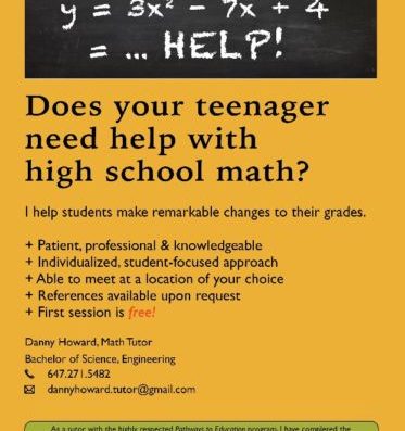 Accomplished Math Tutor Serving Etobicoke – Grades 9-12